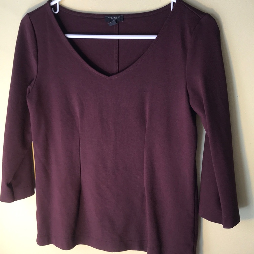 Ann Taylor V-neck Maroon top